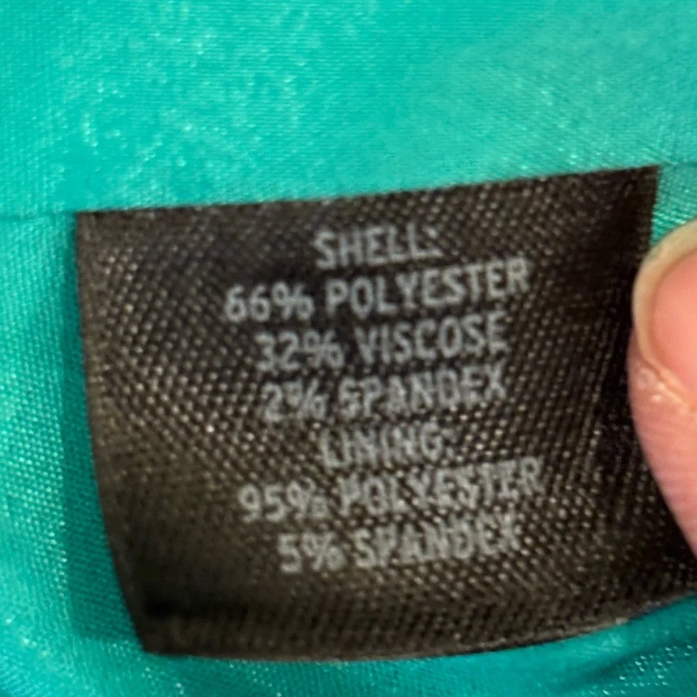 Vintage Semantiks Women’s Teal Round-Neck Button Blazer Jacket, size 10